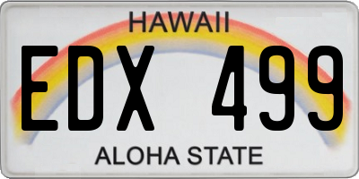 HI license plate EDX499
