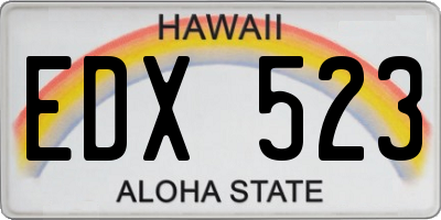 HI license plate EDX523