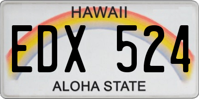 HI license plate EDX524