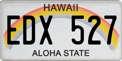 HI license plate EDX527
