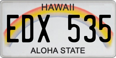 HI license plate EDX535