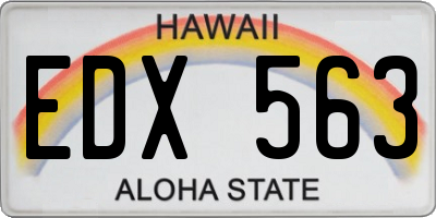 HI license plate EDX563