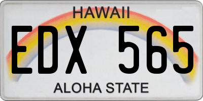 HI license plate EDX565