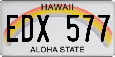 HI license plate EDX577