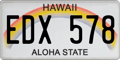 HI license plate EDX578