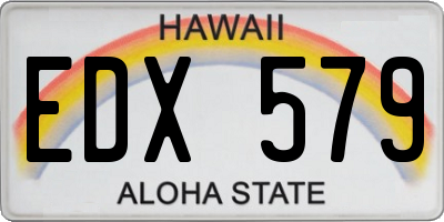 HI license plate EDX579