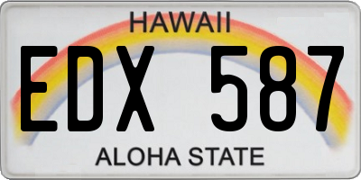 HI license plate EDX587