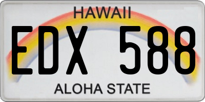 HI license plate EDX588