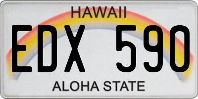 HI license plate EDX590