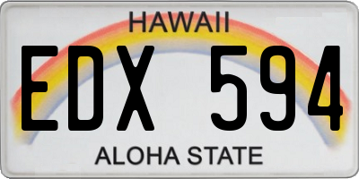 HI license plate EDX594