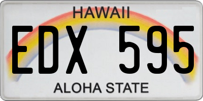 HI license plate EDX595