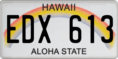 HI license plate EDX613