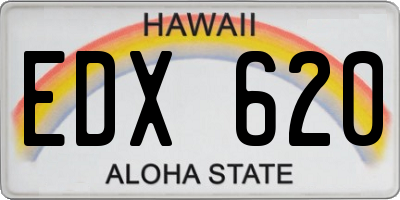 HI license plate EDX620