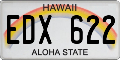 HI license plate EDX622