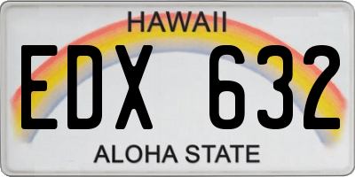 HI license plate EDX632