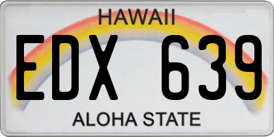 HI license plate EDX639