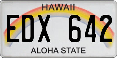 HI license plate EDX642