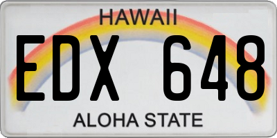 HI license plate EDX648