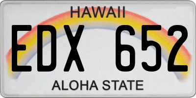 HI license plate EDX652