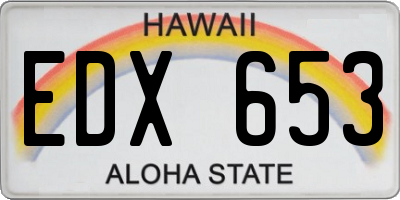 HI license plate EDX653