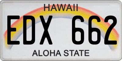 HI license plate EDX662
