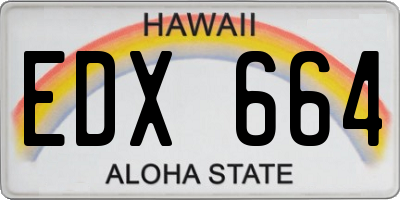 HI license plate EDX664
