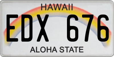 HI license plate EDX676