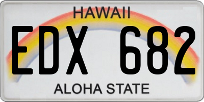 HI license plate EDX682