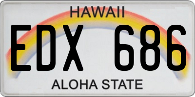 HI license plate EDX686