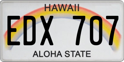 HI license plate EDX707