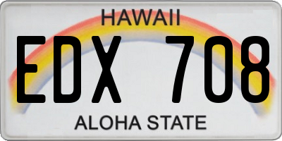 HI license plate EDX708