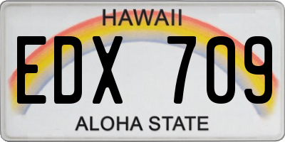 HI license plate EDX709