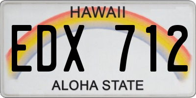 HI license plate EDX712