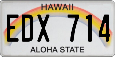 HI license plate EDX714