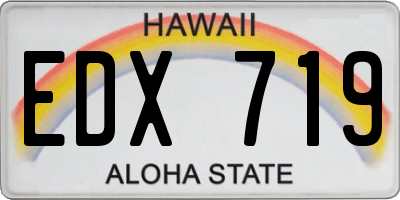 HI license plate EDX719