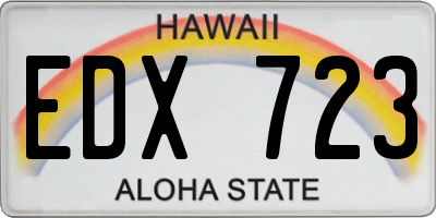 HI license plate EDX723