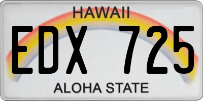 HI license plate EDX725