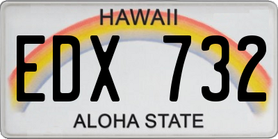HI license plate EDX732