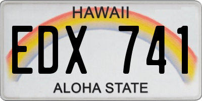 HI license plate EDX741