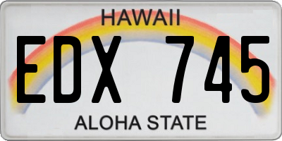 HI license plate EDX745