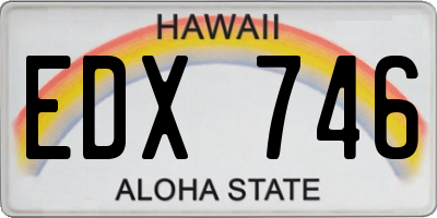 HI license plate EDX746