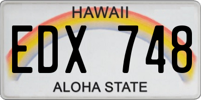 HI license plate EDX748