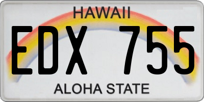 HI license plate EDX755