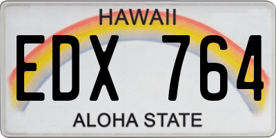 HI license plate EDX764
