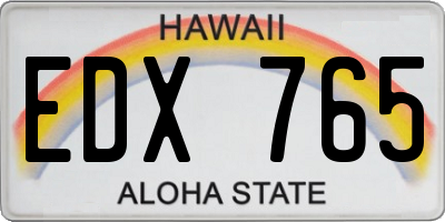 HI license plate EDX765