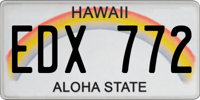HI license plate EDX772