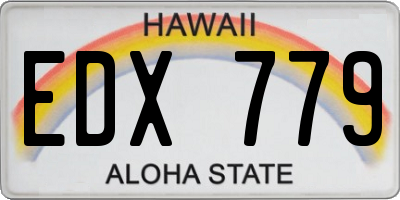 HI license plate EDX779