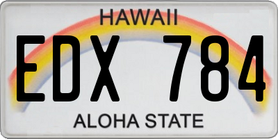 HI license plate EDX784