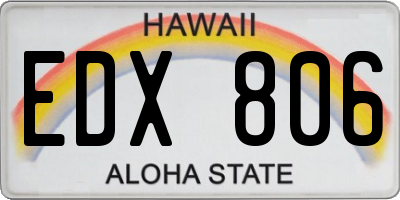 HI license plate EDX806