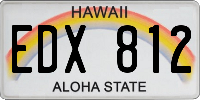 HI license plate EDX812